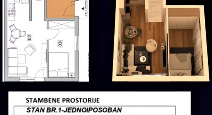 Jednoiposoban stan | 4zida