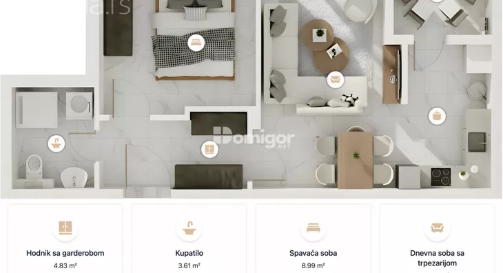 Dvosoban stan | 4zida