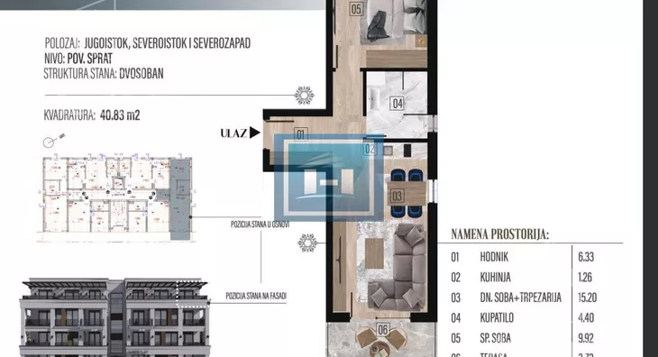 Jednosoban stan | 4zida