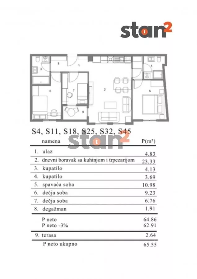 Troiposoban stan | 4zida