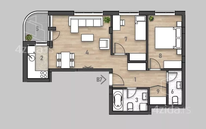 Trosoban stan | 4zida
