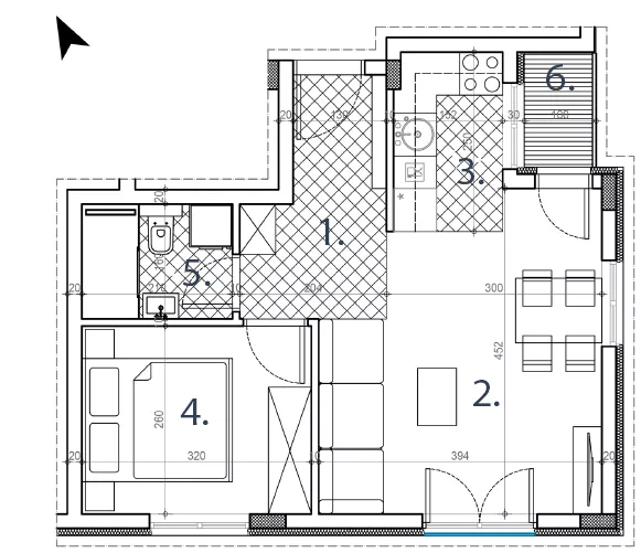 Jednoiposoban stan | 4zida