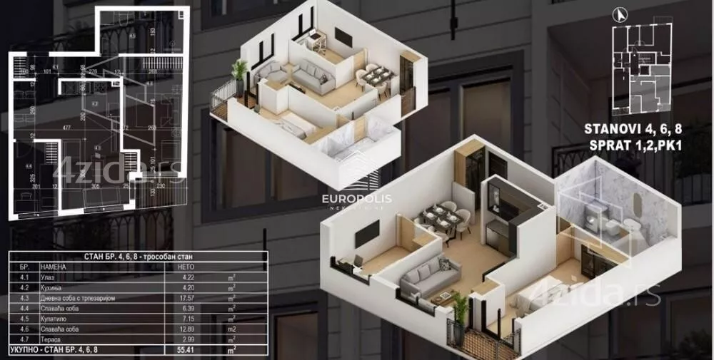 Trosoban stan | 4zida