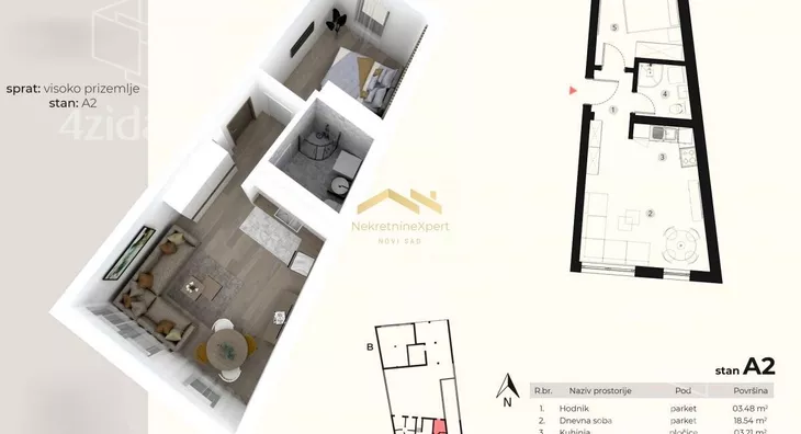 Jednoiposoban stan | 4zida