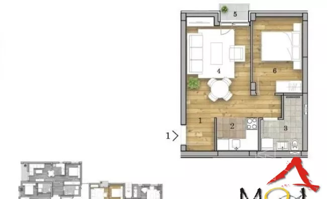 Jednoiposoban stan | 4zida