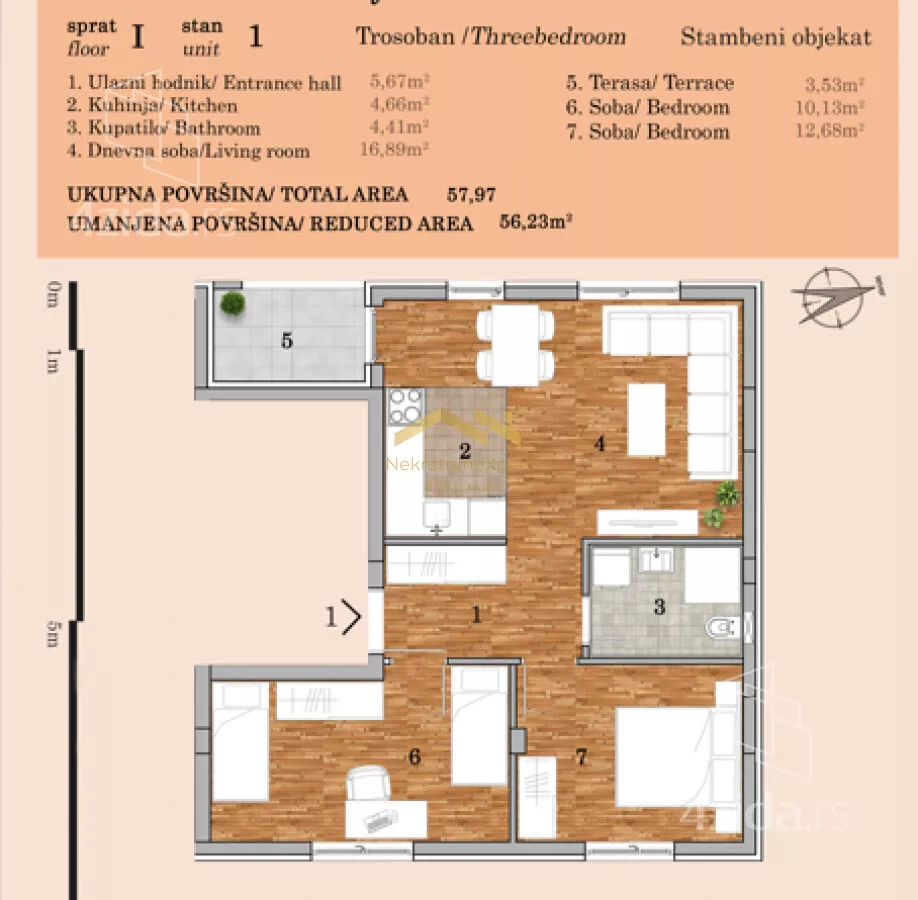 Trosoban stan | 4zida
