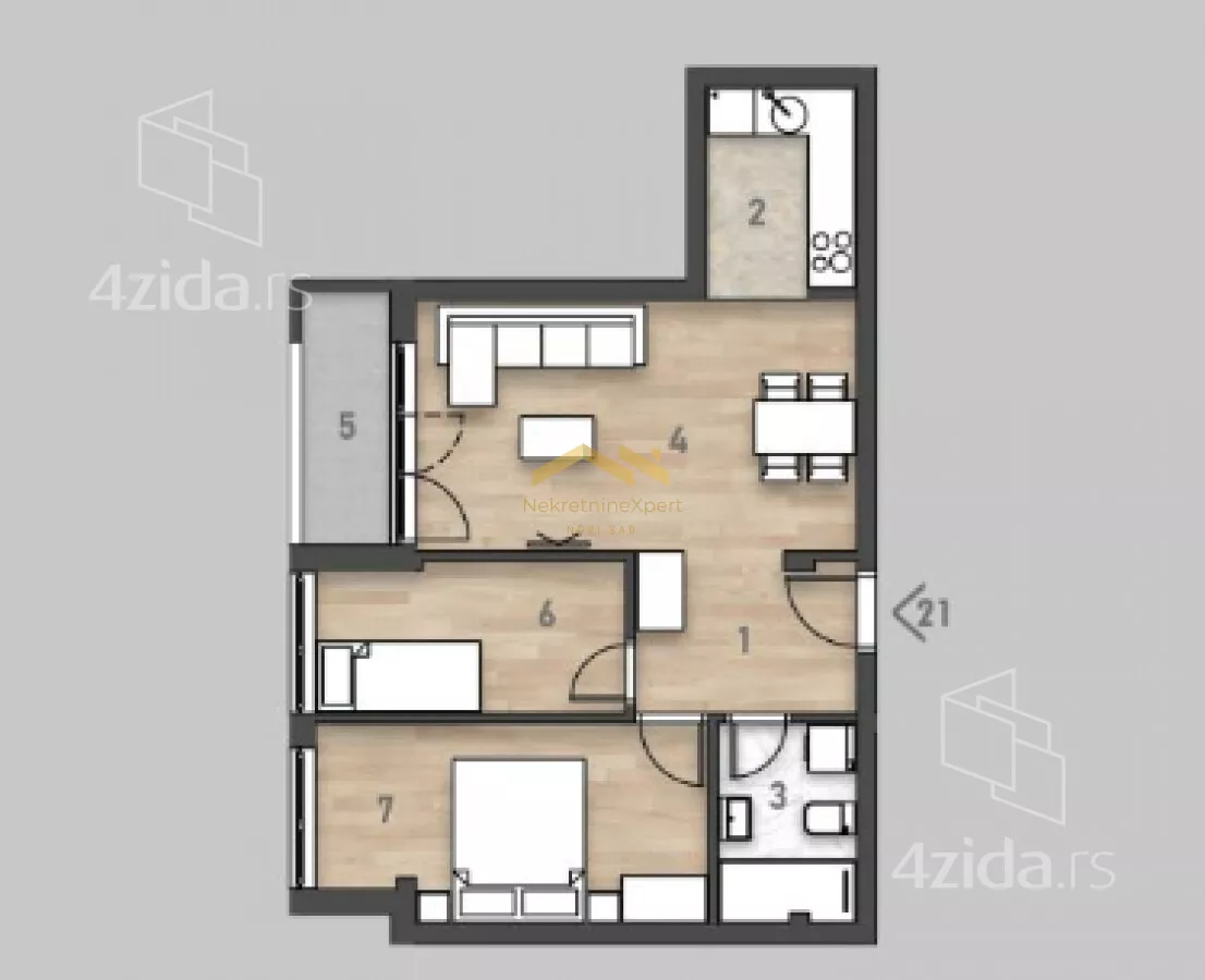 Trosoban stan | 4zida