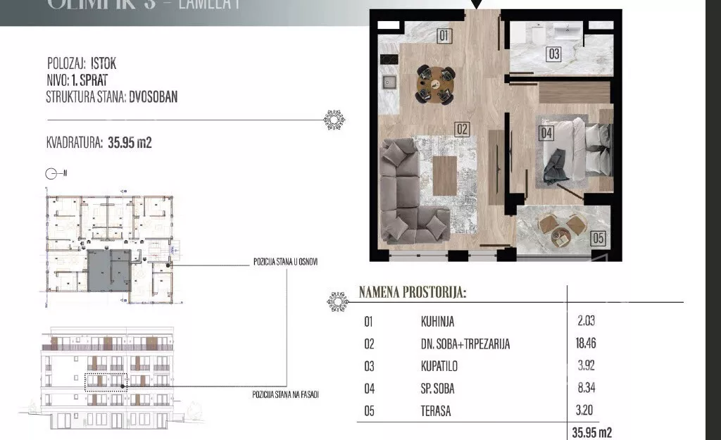 Jednosoban stan | 4zida