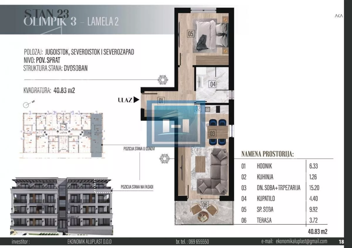 Jednosoban stan | 4zida