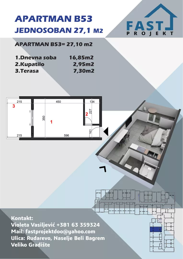 Jednosoban stan | 4zida