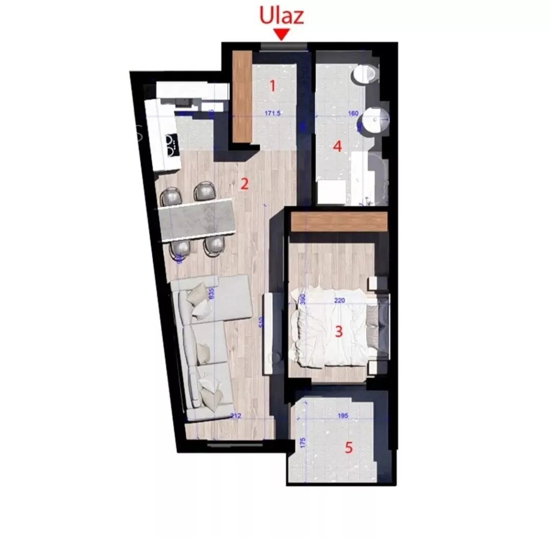 Jednoiposoban stan | 4zida