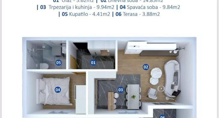 Jednoiposoban stan | 4zida