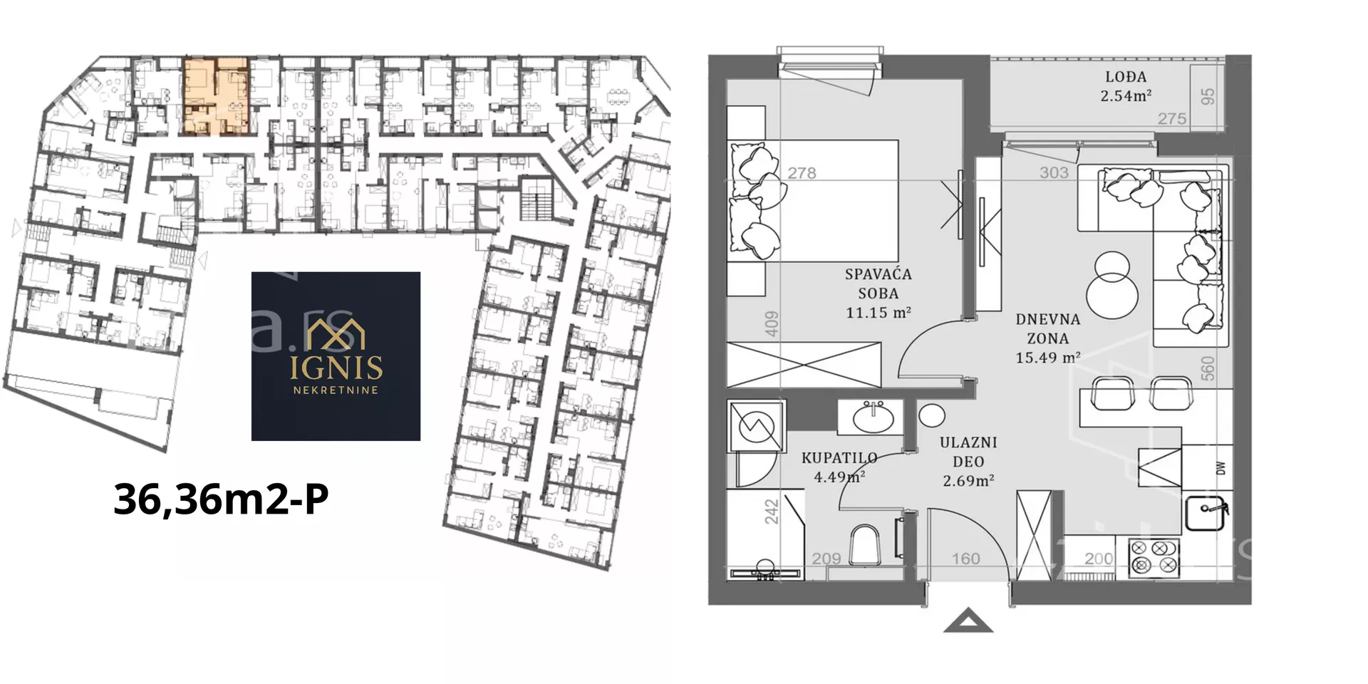 Jednoiposoban stan | 4zida