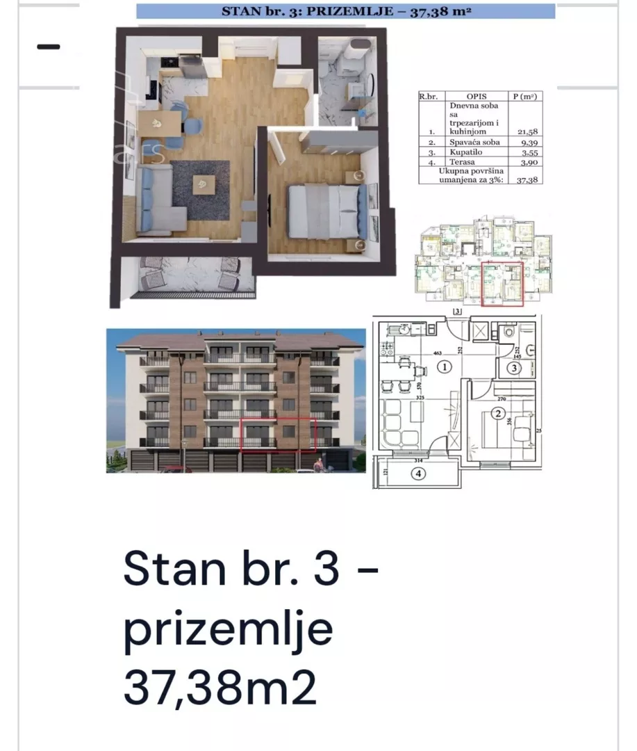 Jednoiposoban stan | 4zida