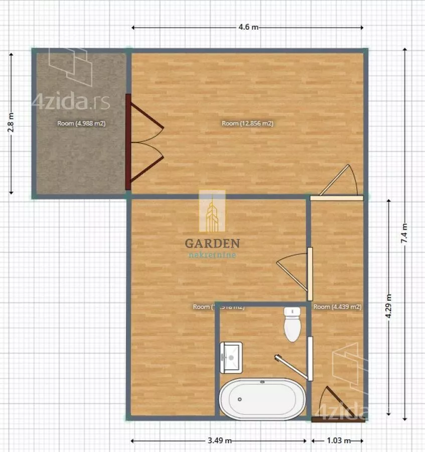 Jednoiposoban stan | 4zida