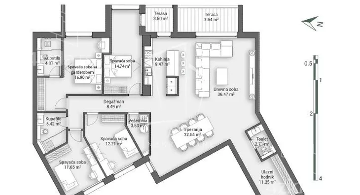 Petosoban stan | 4zida