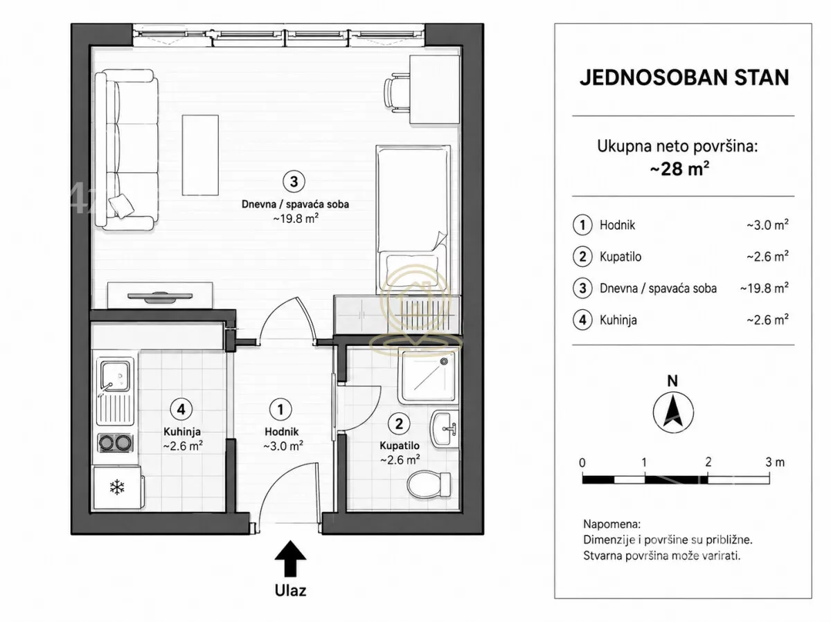 Jednosoban stan | 4zida