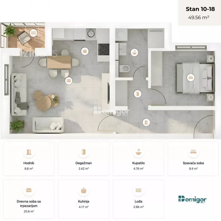 Dvosoban stan | 4zida