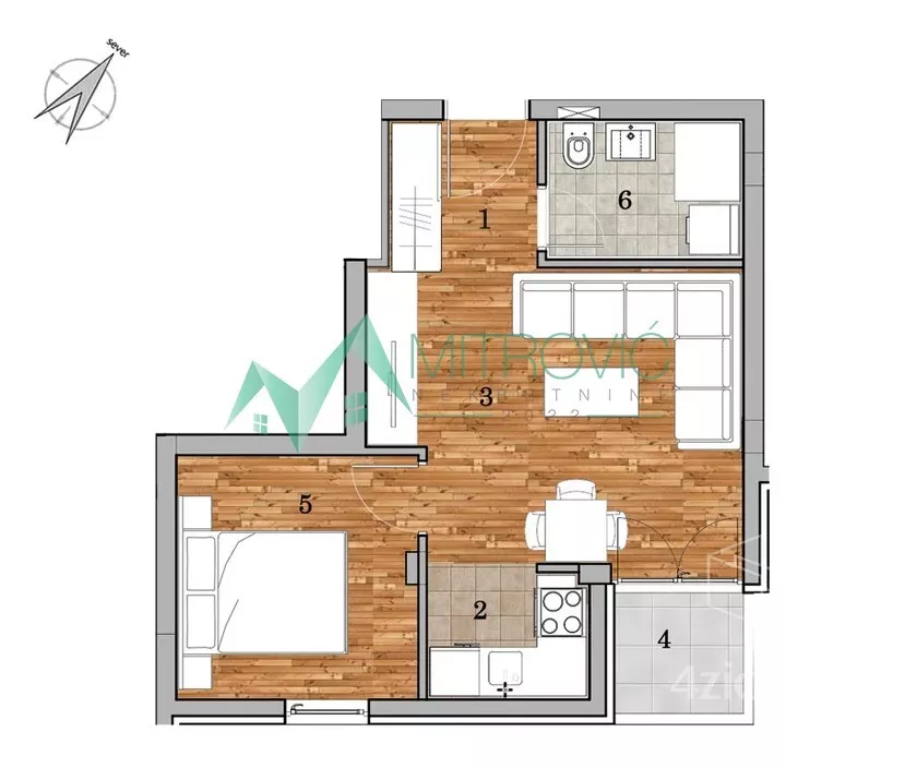 Jednoiposoban stan | 4zida