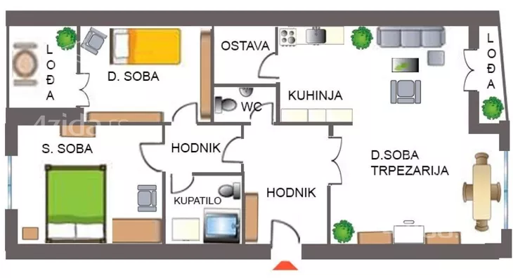 Trosoban stan | 4zida