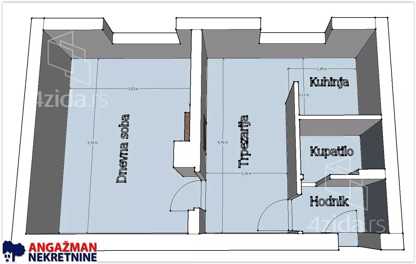 Jednosoban stan | 4zida