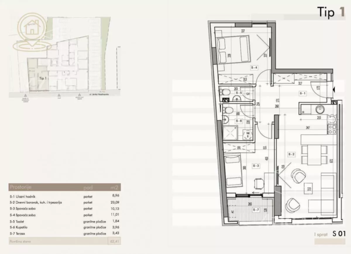 Jednoiposoban stan | 4zida