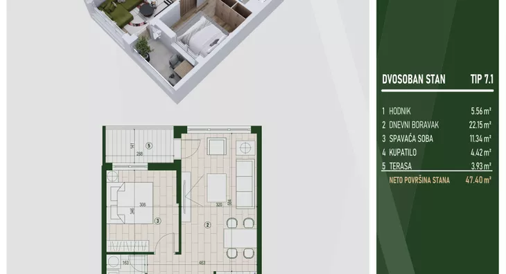 Dvosoban stan | 4zida