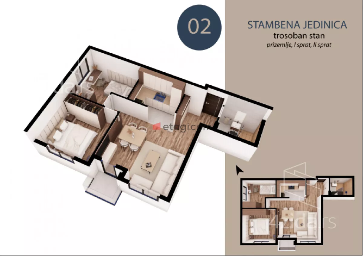 Trosoban stan | 4zida