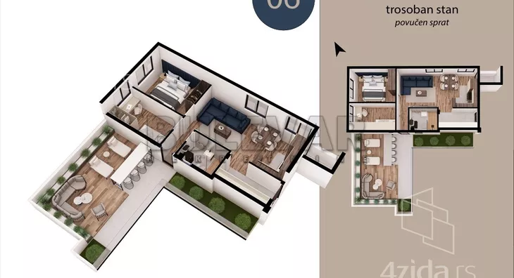 Trosoban stan | 4zida