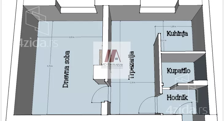 Jednoiposoban stan | 4zida