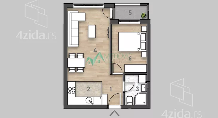 Jednoiposoban stan | 4zida