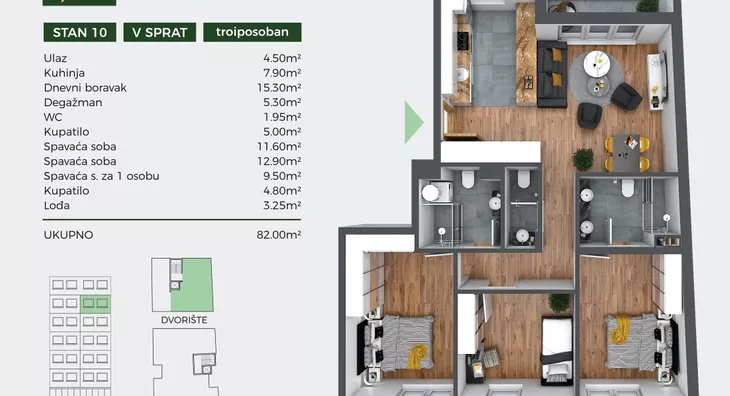 Troiposoban stan | 4zida