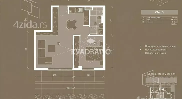 Dvosoban stan | 4zida