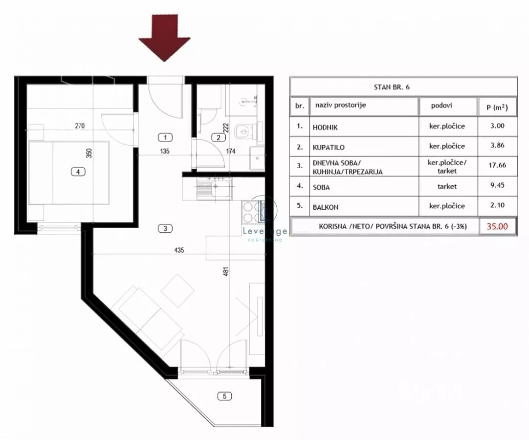 Jednoiposoban stan | 4zida