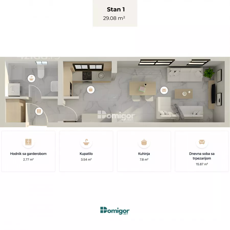 Dvosoban stan | 4zida