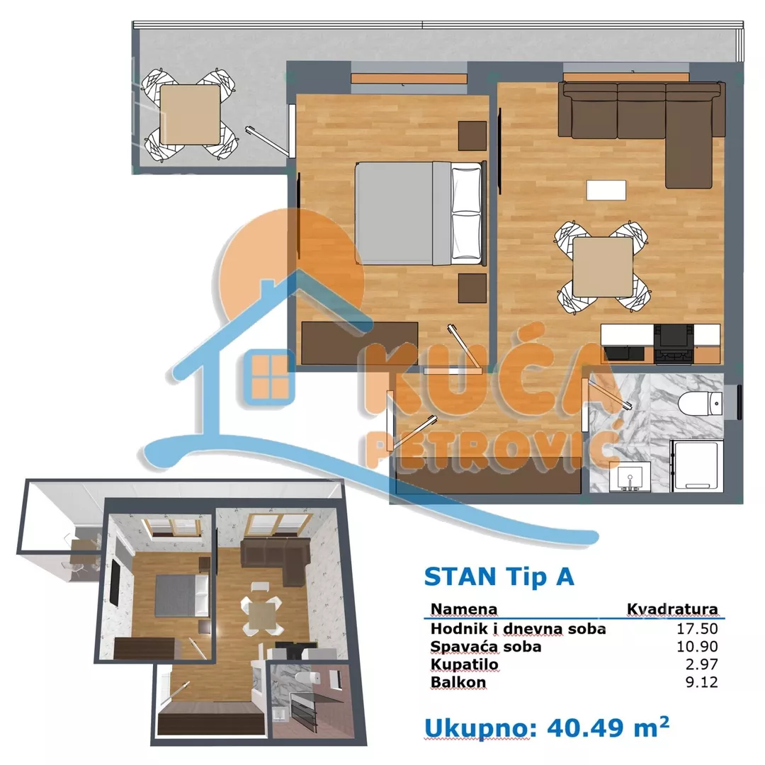 Jednoiposoban stan | 4zida