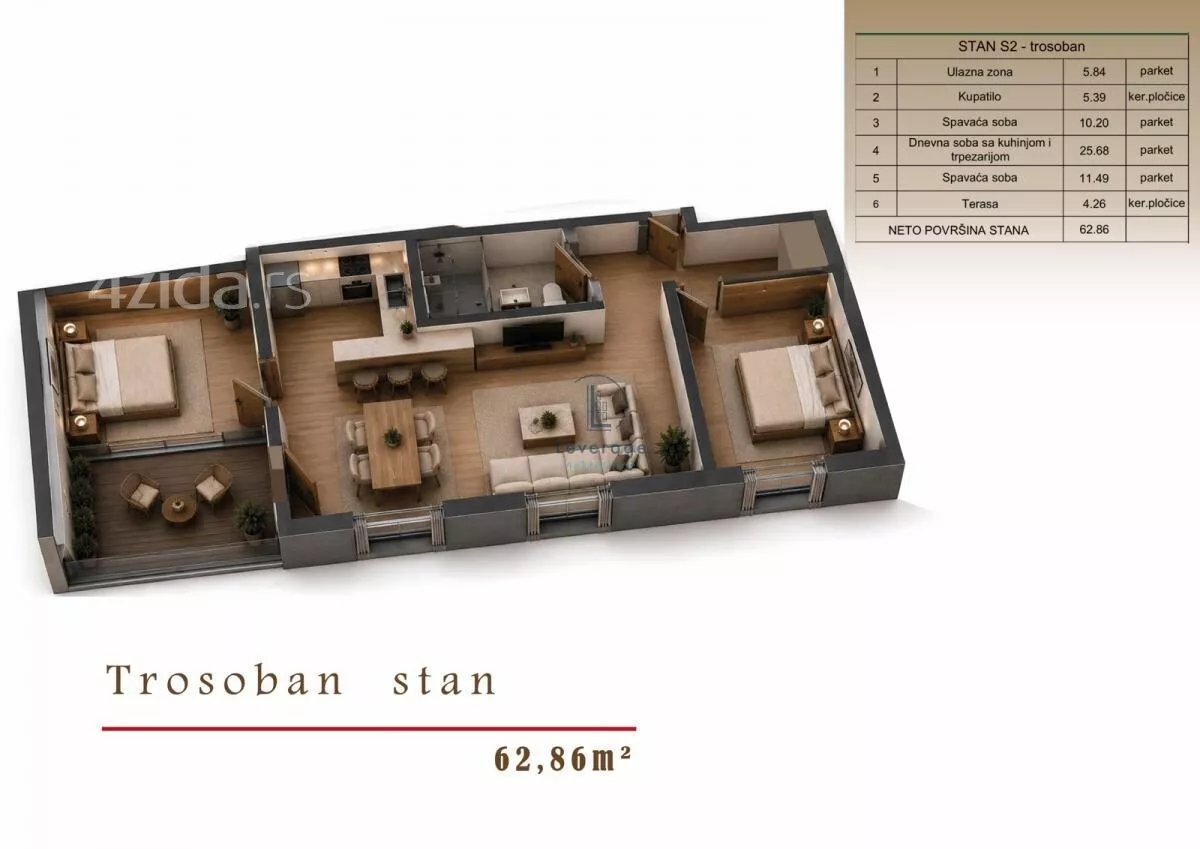 Trosoban stan | 4zida