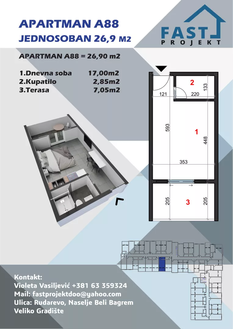 Jednosoban stan | 4zida