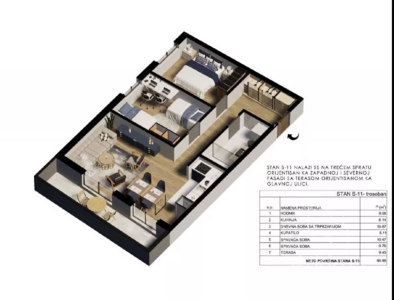 Trosoban stan | 4zida