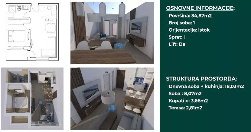 Jednosoban stan | 4zida