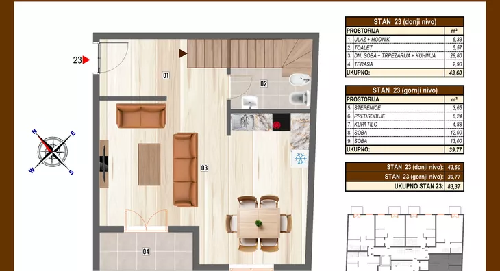 Trosoban stan | 4zida
