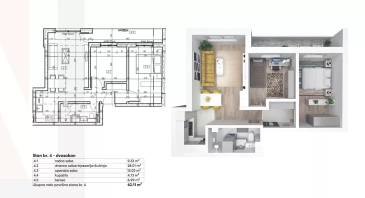 Trosoban stan | 4zida