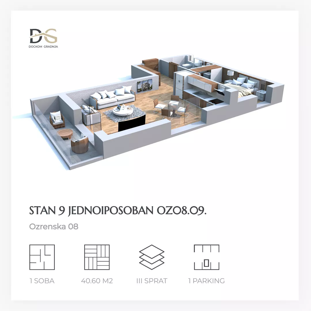 Jednoiposoban stan | 4zida