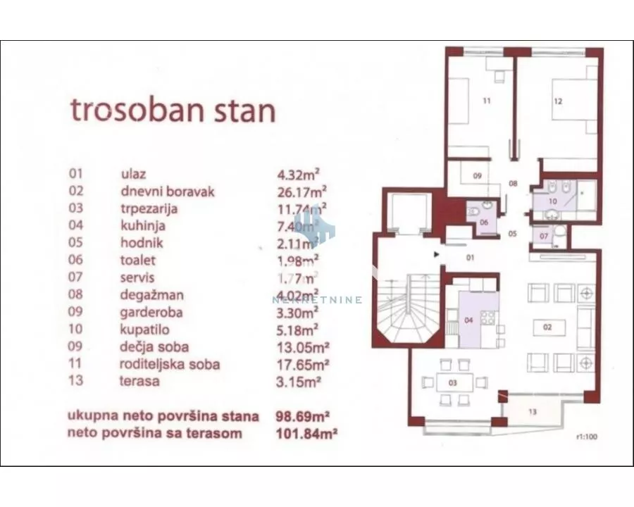 Trosoban stan | 4zida