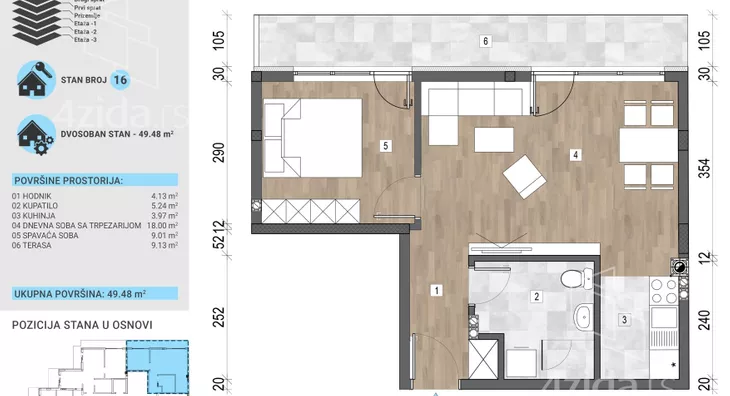 Dvosoban stan | 4zida