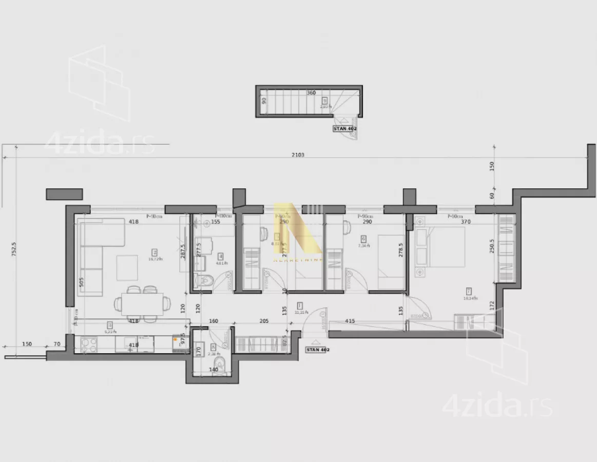 Trosoban stan | 4zida