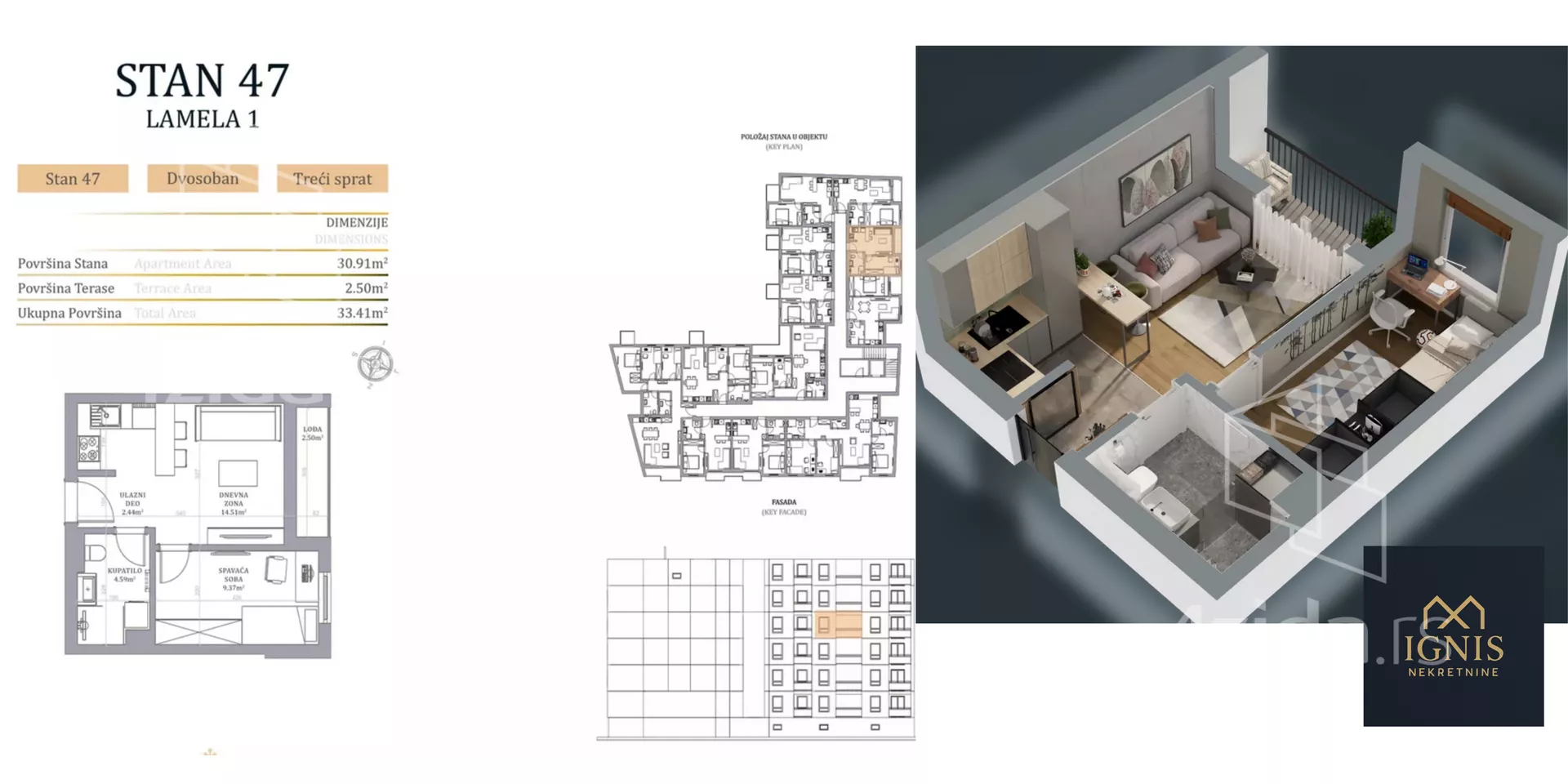 Jednoiposoban stan | 4zida