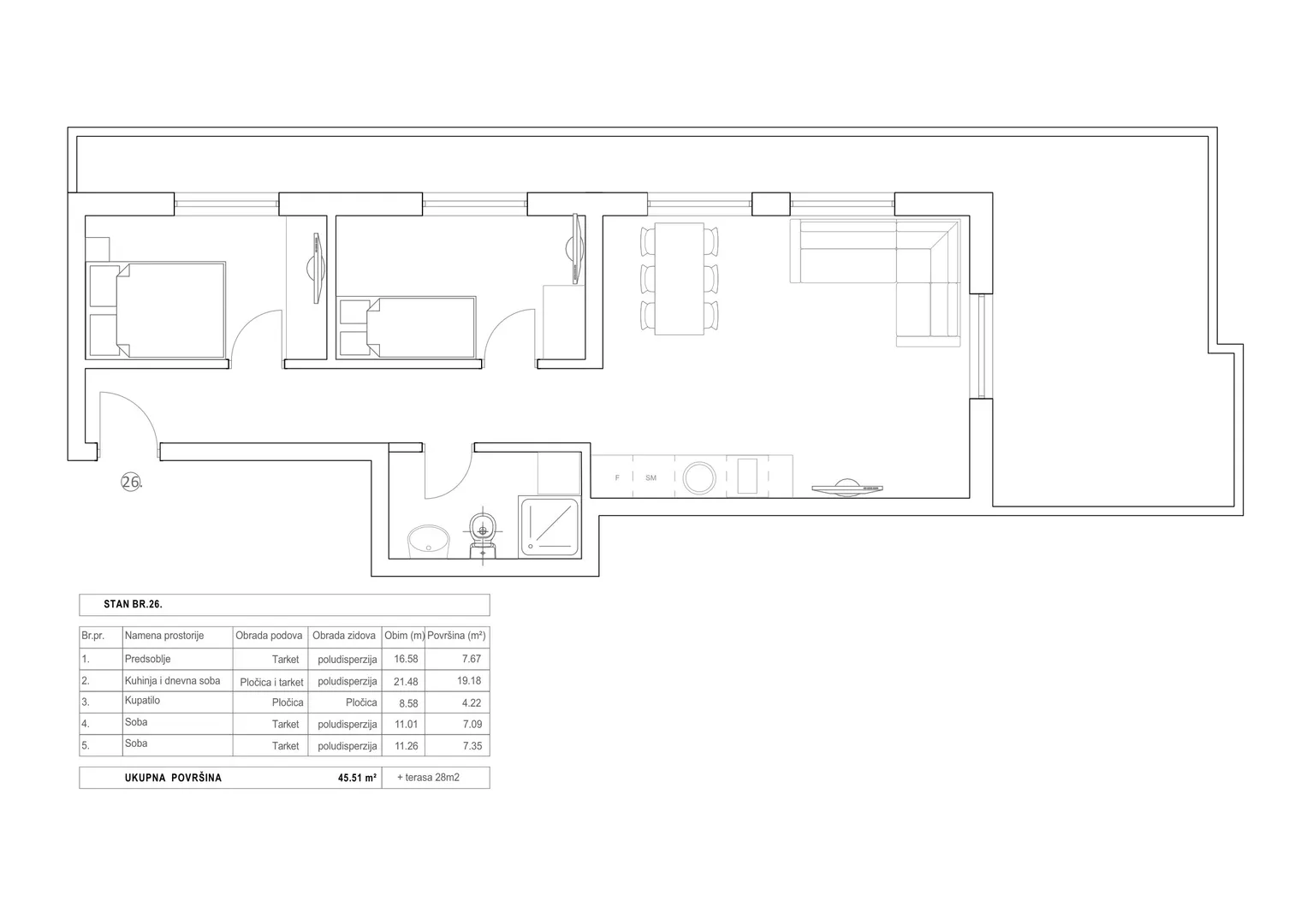 Jednoiposoban stan | 4zida