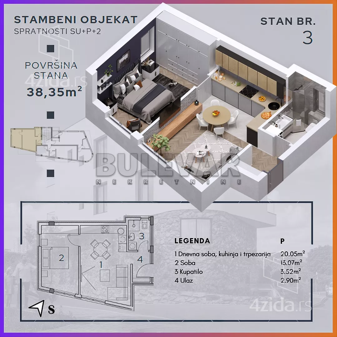 Dvosoban stan | 4zida