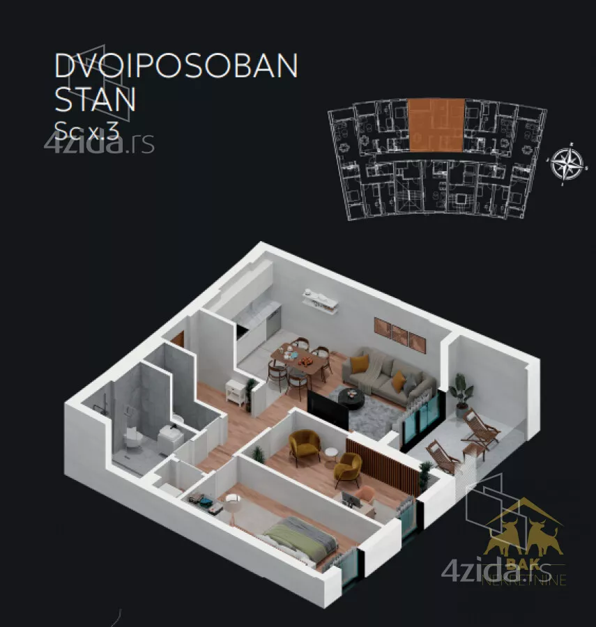 Dvoiposoban stan | 4zida